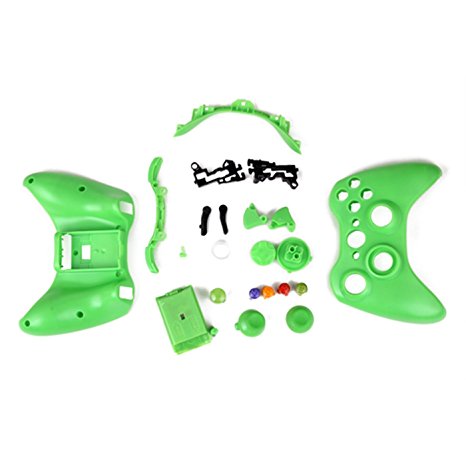 HDE Xbox 360 Wireless Controller Shell Buttons Thumbsticks Torx Screwdriver Replacement Case Cover and Tool Kit - Green