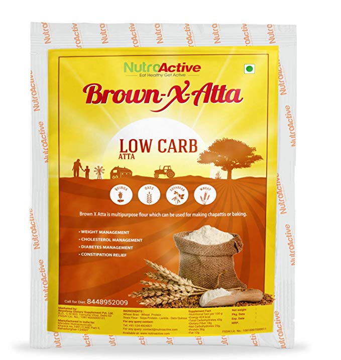 NutroActive BrownXatta Atta, High Protein & Low Carb Keto Friendly Flour - 3.4 Kg