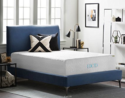 Lucid 16 Inch Plush Memory Foam and Latex Mattress, Four-Layer, Infused with Bamboo Charcoal, Natural Latex and CertiPUR-US Certified Foam, Full