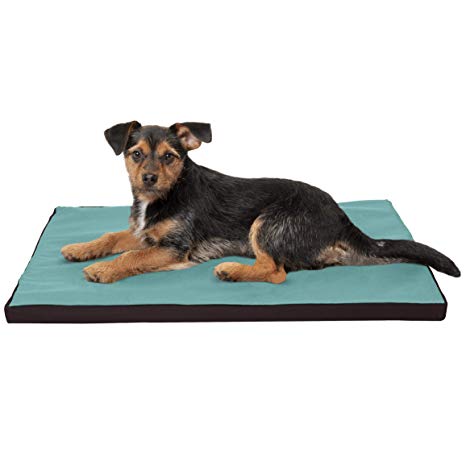 Furhaven Pet Dog Bed Kennel Pad | Reversible Two-Tone Water-Resistant Crate or Kennel Foam Mat Pet Bed for Dogs & Cats - Available in Multiple Colors & Sizes