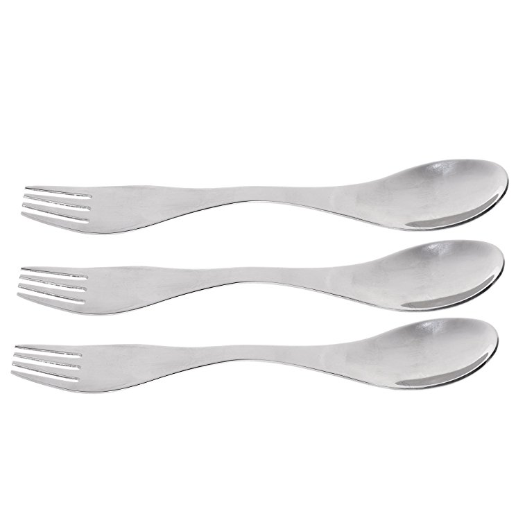 COSMOS Pack of 3 Stainless Steel Sporks for Household Use Camping Travel