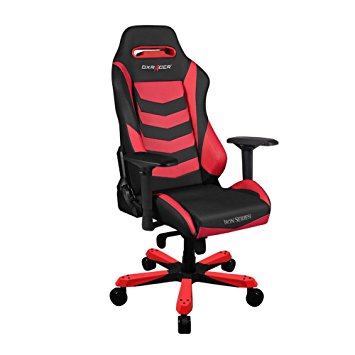 DXRacer Iron Series DOH/IS166/NR Newedge Edition Racing Bucket Seat office chair X large PC gaming chair computer chair executive chair ergonomic rocker With Pillows(Black/Red)