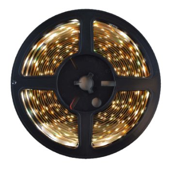 HitLights LED Light Strip - Cool White 5000K SMD 3528 - 300 LEDs, 16.4 Ft Roll - 12V DC - 82 Lumens / 1.5 Watts per Foot - Indoor IP-30 - Adhesive Backed for Easy Installation - LED Tape Light