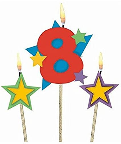 #8 Decorative Birthday Candle & Star Candles| Party Supply