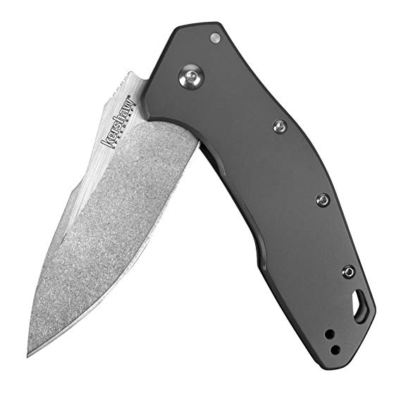 Kershaw Eris Folding Pocket Knife (1881); 3-Inch Stainless Steel Drop-Point Blade Featuring SpeedSafe Assisted Opening, Titanium-Coated Handle, Secure Frame Lock and Reversible Pocket Clip; 4.7 OZ