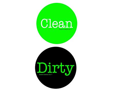 2" Double Sided Round Dishwasher Flip CLEAN & DIRTY Premium Dishwasher Magnet. MADE in USA (Green & Black)