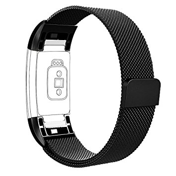 Fitbit Charge 2 Bands, Vancle Adjustable Milanese Loop Stainless Steel Metal Band Bracelet Strap with Magnetic Closure Clasp, No Buckle Needed for Fit Bit Charge 2 HR Fitness Tracker