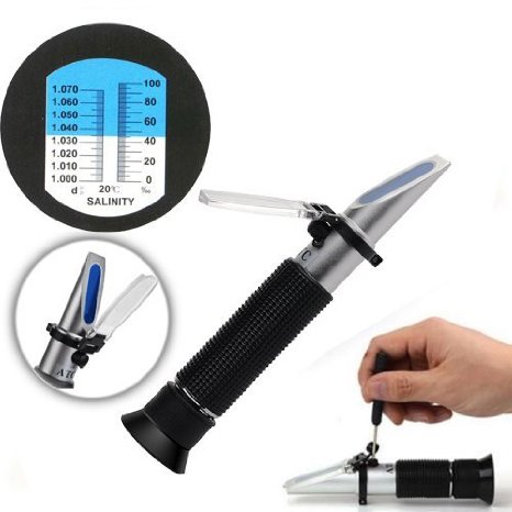 VicTsing 0-10 Automatic Temperature Compensation Salinity Refractometer Salt Water Aquarium