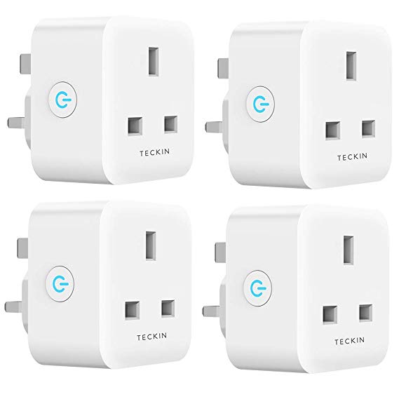 Smart Plug TECKIN 13A WiFi Socket Compatible with Alexa Echo Google Home IFTTT, Timing Function Remote Control No Hub Required 4 Pack