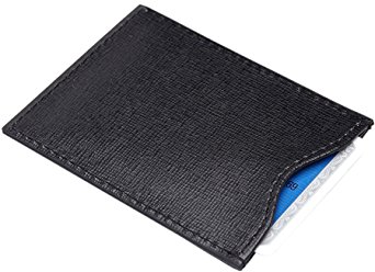 Royce Leather RFID Blocking Credit Card Sleeve in Italian Saffiano Genuine Leather