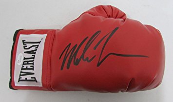 Mike Tyson Autographed/Signed Red Everlast Boxing Glove JSA