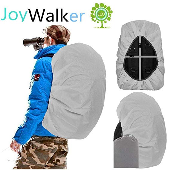 Joy Walker Waterproof Backpack Rain Cover for (15-90L), 2019 Upgraded Anti-Slip Cross Buckle Straps, Triple Strengthened Layers for Hiking Camping Traveling Cycling