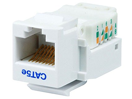 Monoprice Cat5E RJ-45 Toolless Keystone Jack, White (100310)