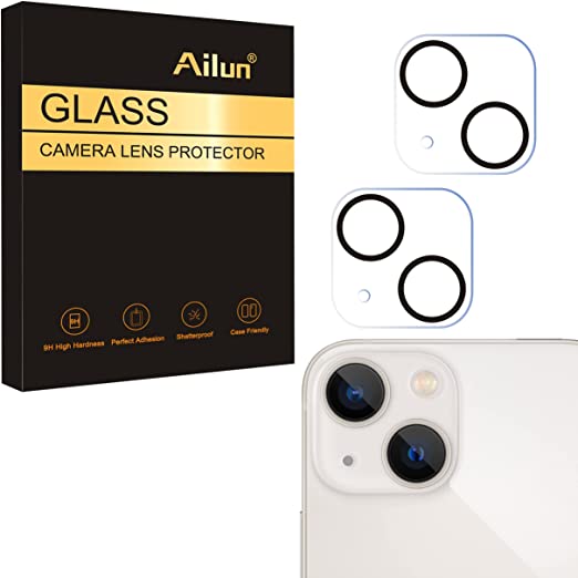 Ailun Camera Lens Protector for iPhone 13 6.1" ＆ iPhone 13 Mini 5.4",Tempered Glass,9H Hardness,Ultra HD,Anti-Scratch,Easy to Install,Case Friendly [Does not Affect Night Shots]