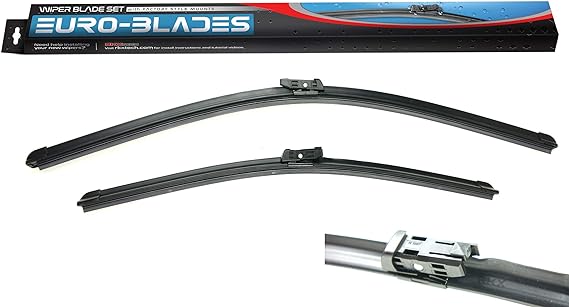 EURO-BLADES Windshield Wiper Blade Set Compatible with Volkswagen ID.4 11B-998-002, 11A-955-427-A-9B9 (Front Set)