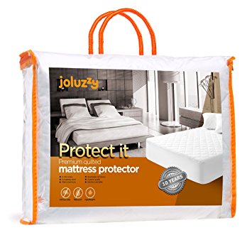 joluzzy Best Quality Quilted Waterproof Mattress Pad Queen Size, Hypoallergenic Cotton Mattress Protector, Vinyl-free, 10-Year-Warranty