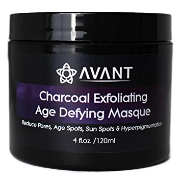 Activated Bamboo Charcoal Exfoliating Face Mask for Women and Men | Good For Acne, Minimizing Pores, Sun/Age Spots, Hyperpigmentation | USA Organic and Natural, No Chemicals | Large 4floz jar