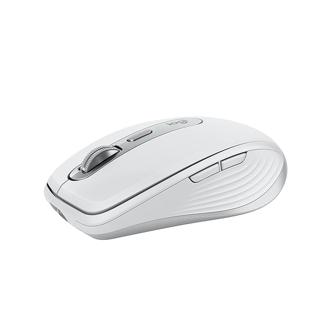 Logitech MX Anywhere 3S Compact Wireless Mouse, Fast Scrolling, 8K DPI Any-Surface Tracking, Quiet Clicks, Programmable Buttons, USB C, Bluetooth, Windows PC, Linux, Chrome, Mac - Pale Grey