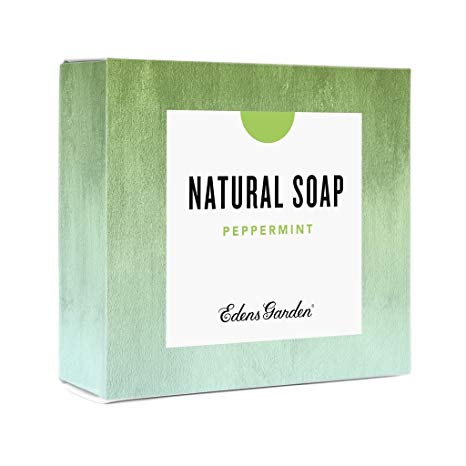 Edens Garden Peppermint Natural Aromatherapy Cold Processed Bar Soap (Made With Essential Oils, Vegan, For Face & Body), 4.4 oz Bar