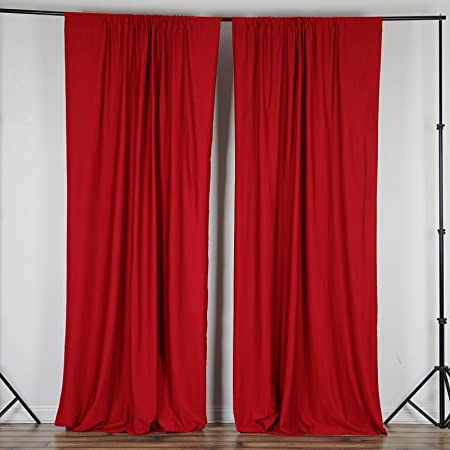 BalsaCircle 10 ft x 10 ft Red Polyester Photography Backdrop Drapes Curtains Panels - Wedding Decorations Home Party Reception Supplies