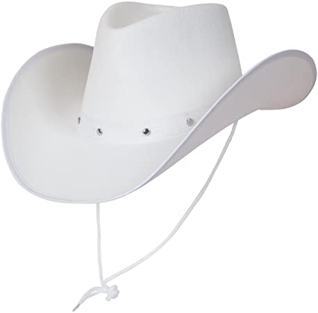 Wicked Adult White Texan Country Cowboy Hat Western Fancy Dress Accessory