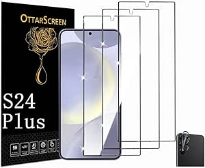 Galaxy S24 Plus Screen Protector, 3 Pack Tempered Glass Screen Protector, 3 Pack Camera Lens Protector, 9H Hardness Tempered Glass Screen Protector for Samsung Galaxy S24 Plus【3 1 Pack 】