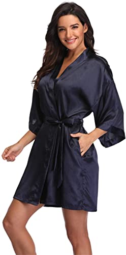 Women's Pure Short Silky Robes Bridesmaid Bride Party Satin Robes Sleepwear