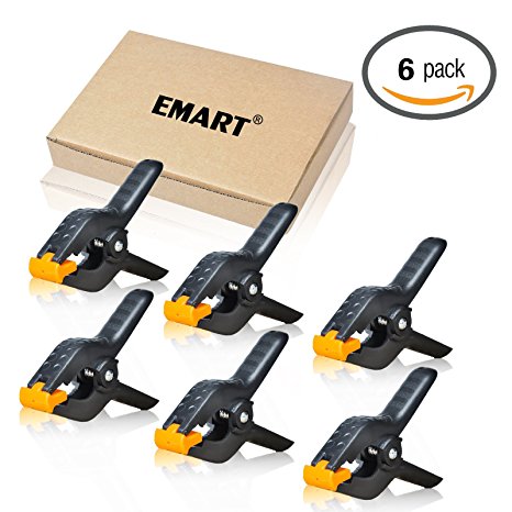 Emart 6-Pack Set Adjustable Heavy Duty Spring Clamps 4.5 Inch for Photo Studio Backdrops