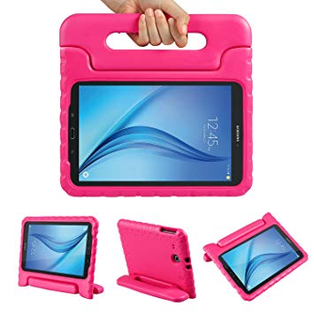 Color Our Life Samsung Galaxy Tab E 9.6 Kiddie Case-Shock Proof Light Weight Convertible Handle Stand Cover for Samsung Galaxy Tab E 9.6 Inch Tablet, Rose