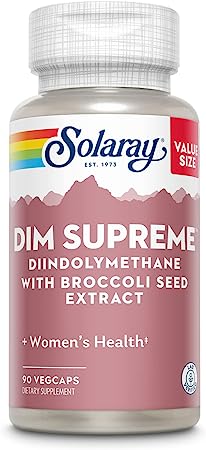 Solaray DIM Supreme 100mg | Menopause & Estrogen Metabolism Supplement with Broccoli Seed Extract | 90 VegCaps