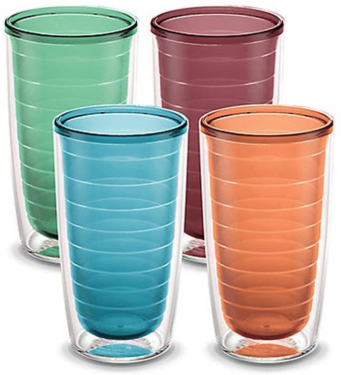 Tervis Clear & Colorful Insulated Tumbler, 16oz - 4 Pack - Boxed, Assorted
