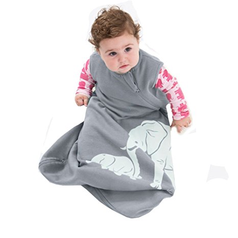 Wee Urban Cozy Basics 4 Season Baby Sleeping Bag, Grey Elephant, Large 18-36m