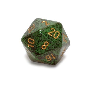 Jumbo d20 Counter - Speckled 34mm Dice Golden Recon