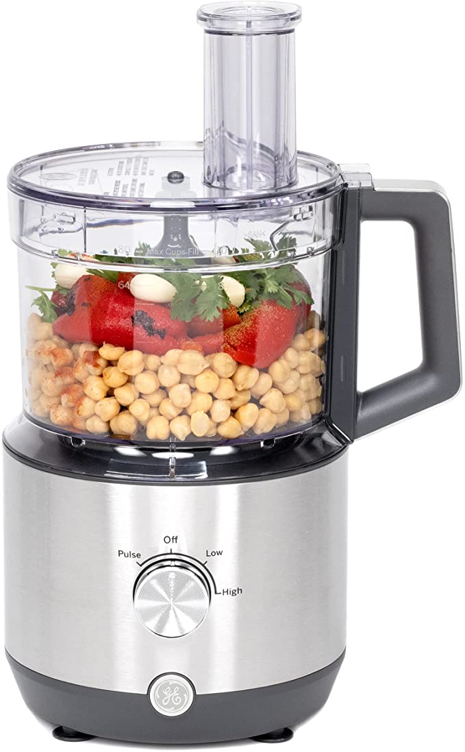 GE 12-Cup Accessories Food Processor, Stainless Steel