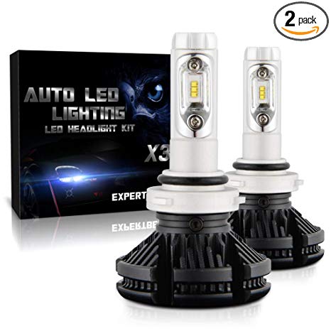 EXPERTBEAM LED Headlight Bulbs, 9006/HB4 Low beam/Fog light, Led Headlight Conversion Kit, 8000Lm 6500K Cool White, 12x ZES LED (5-Yr-Warranty)