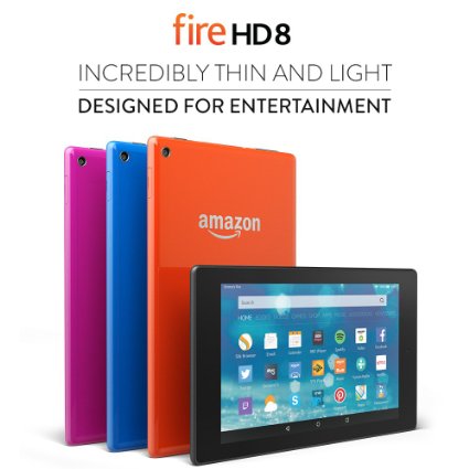 Fire HD 8 8 HD Display Wi-Fi 8 GB Tangerine - Includes Special Offers