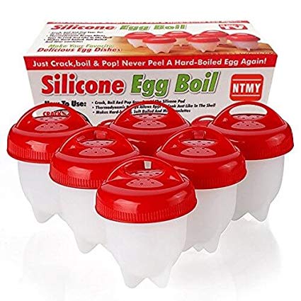 Egglettes Egg Cooker - Hard Boiled Eggs without the Shell, Hard & Soft Maker Egg Cooker AS SEEN ON TV-6 Pack-Silicone