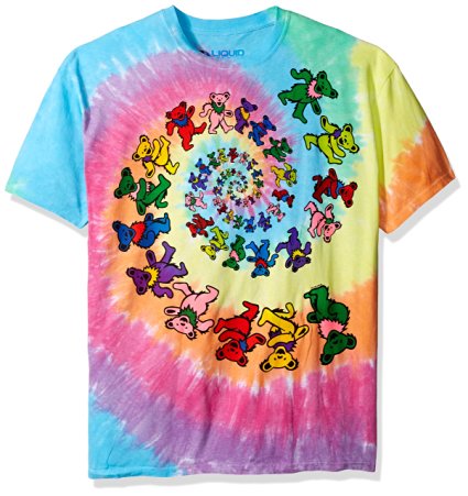 Grateful Dead Men's Spiral Bears Tie Dye T-shirt Multi