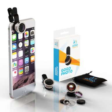 [Voted #1 iPhone Camera Lens Kit] (Silver) Get GoGo Robots Fisheye, Macro & Wide Lenses for More Beautiful Mobile Photography - Compatible with Any Smartphone, Sturdy Construction & Easy to Use
