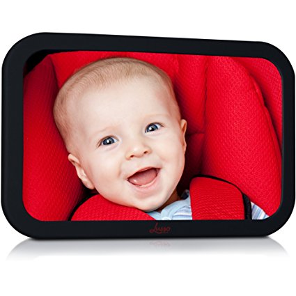 Backseat Baby Mirror for Crystal Clear, Shatterproof Rearview Visibility of Kids Featuring the Widest, Most Stable View Available