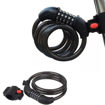 Bike Lock,Foneso Security Cable Lock Combination Best for Bicycle Outdoors