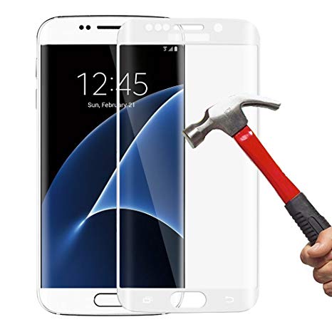 EVERMARKET Galaxy S8 Glass Screen Protector (Full Screen Coverage), Anti-Scratch, Anti-Fingerprint, Bubble Free Tempered Glass Screen Protector for Samsung Galaxy S8[NOT S8 Plus] (White)