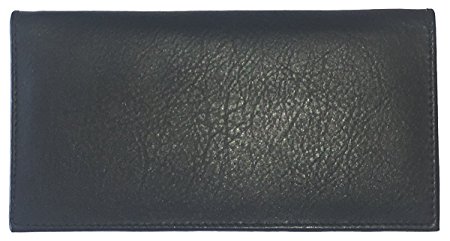 Black Basic Leather Checkbook Cover