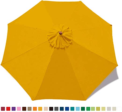 ABCCANOPY 9ft Umbrella Top for Patio/Market Umbrella Replacement Canopy with 8 Ribs(Gold-05B)