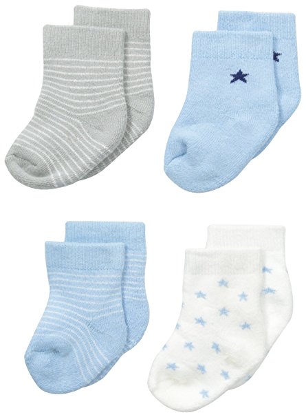 Petit Lem Baby-Boys Newborn 4 Pack Socks