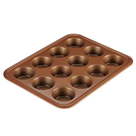 Ayesha Bakeware 12-Cup Muffin Pan, Copper