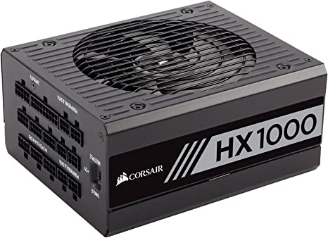 Corsair HX Series, HX1000, 1000 Watt, Fully Modular Power Supply, 80  Platinum Certified, CP-9020139-NA