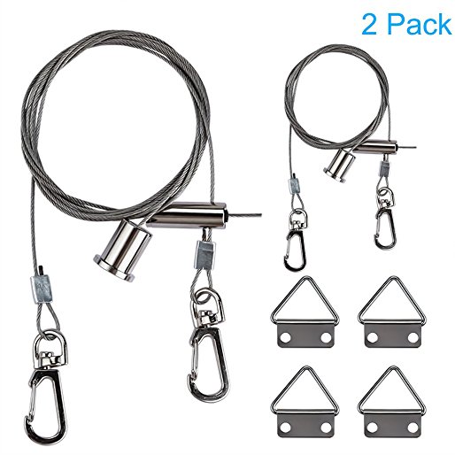 LEDMO LED Panel Light Suspension Systems Kit,Suspension Cables, hanging Chains for 2x2 ft LED Panels(2-pack)