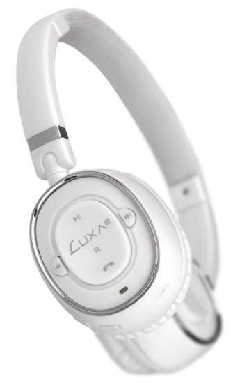LUXA2 LHA0049-B BT-X3 Bluetooth Stereo Headphones Reddot Design Award Winner 2012 - Retail Packaging - White