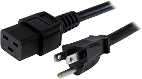 StarTech.com 10 ft Heavy Duty 14 AWG Computer Power Cord - NEMA 5-15P to C19 - 14 AWG Power Cable - NEMA 5-15P to IEC 320 C19 Power Cord (PXT515191410)